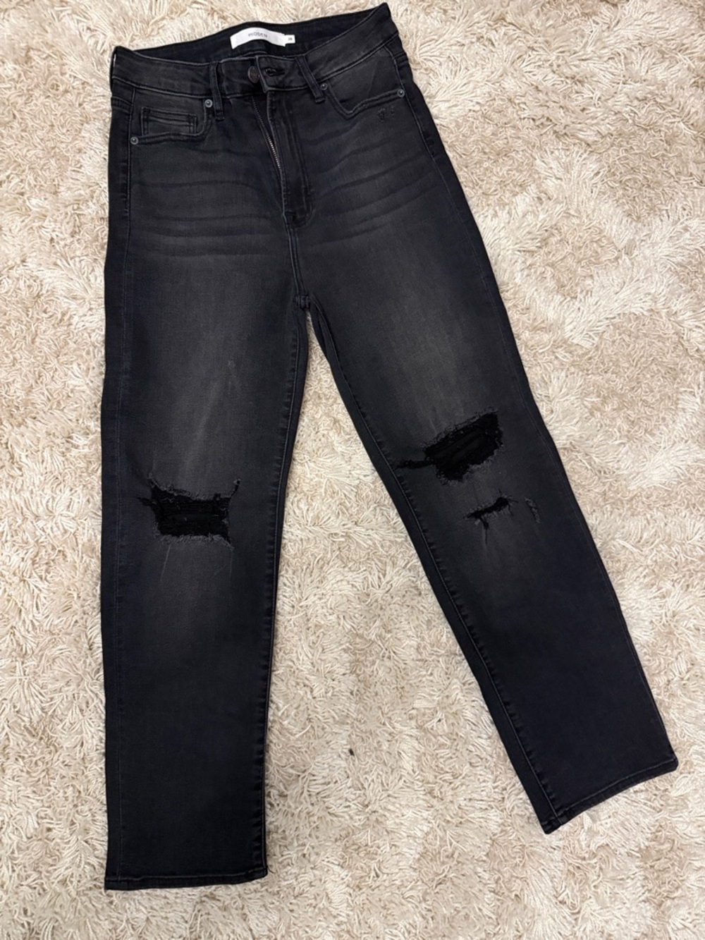 Hidden Black Distressed Wide Legged Women's Jeans
